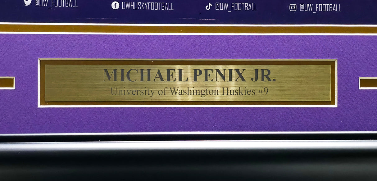 Michael Penix Jr. Autographed Framed 14x22 Poster Photo Washington Huskies Beckett BAS Witness #1W198976