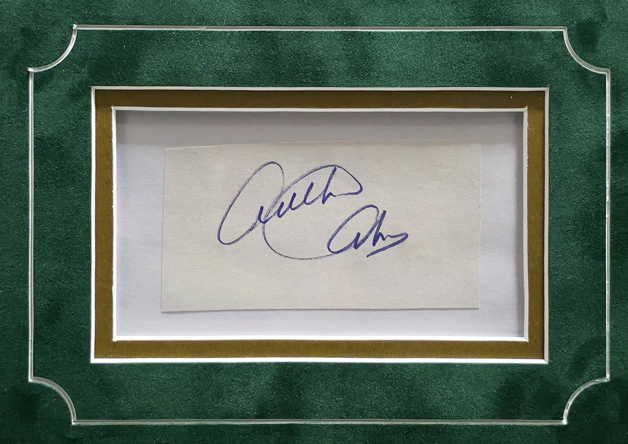 Arthur Ashe Autographed Framed 2x4 Cut Signature Collage PSA/DNA #82028193