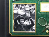 Arthur Ashe Autographed Framed 2x4 Cut Signature Collage PSA/DNA #82028193