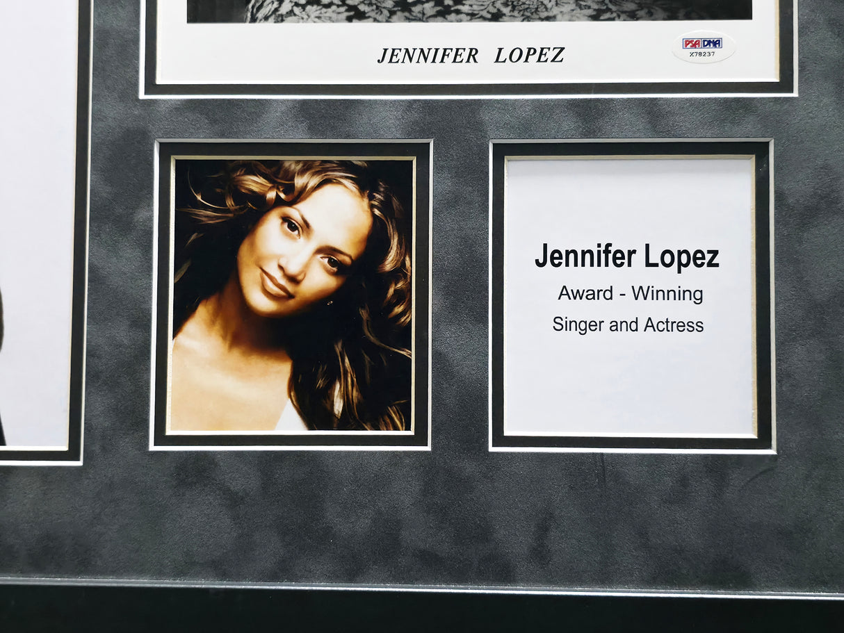 Jennifer Lopez Autographed Framed 8x10 Photo Collage "Best Wishes" PSA/DNA #X78237