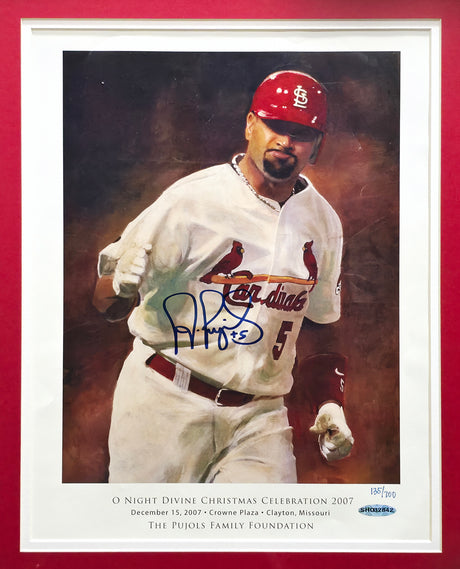 Albert Pujols Autographed Framed 11x14 Photo St. Louis Cardinals #135/700 UDA Holo #SH032842