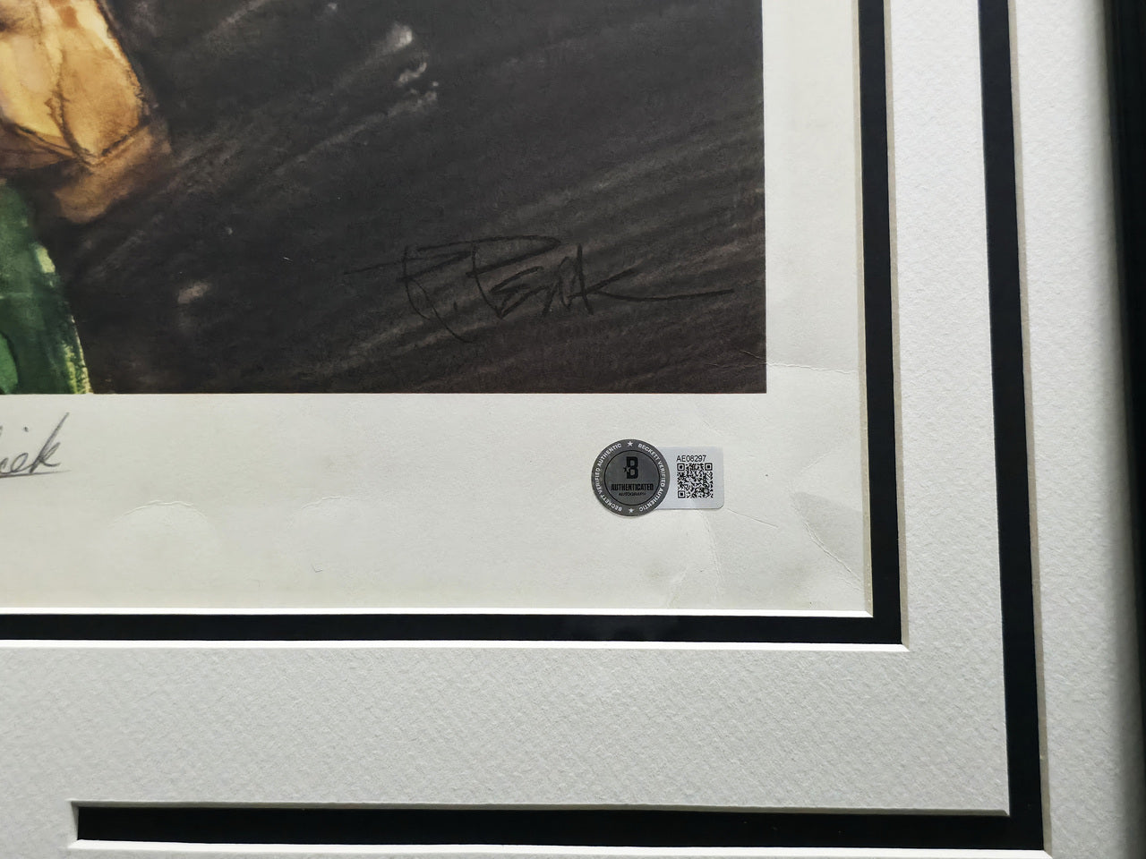 Wilt Chamberlain & John Havlicek Autographed Framed 18x22 Lithograph Photo #447/1000 Beckett BAS #AE08297