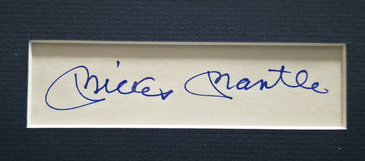 Mickey Mantle Autographed Framed 2x5 Cut Signature Collage New York Yankees Beckett BAS #AE04287