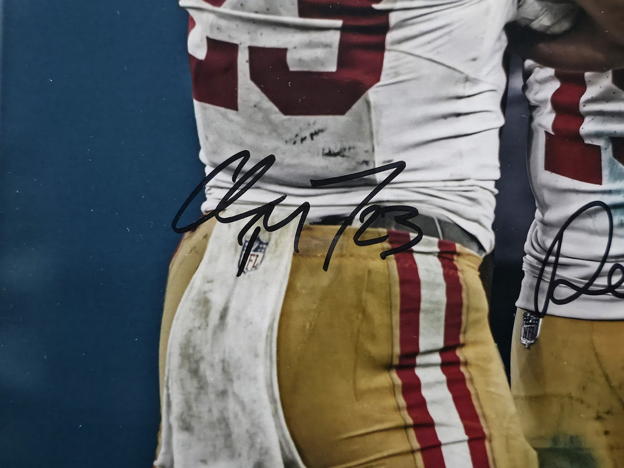 Christian McCaffrey & Deebo Samuel Autographed Framed 16x20 Photo San Francisco 49ers Fanatics Holo #DQ16457625
