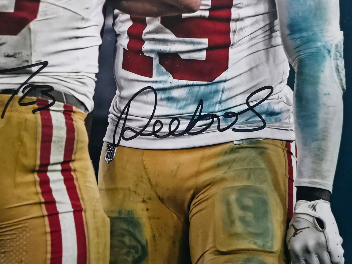 Christian McCaffrey & Deebo Samuel Autographed Framed 16x20 Photo San Francisco 49ers Fanatics Holo #DQ16457625