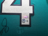 Seattle Mariners Ken Griffey Jr. Autographed Framed Teal Nike Jersey (Wavy) Beckett BAS QR #BA78028