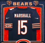 Chicago Bears Brandon Marshall Autographed Framed Blue Jersey Collage JSA #W623910
