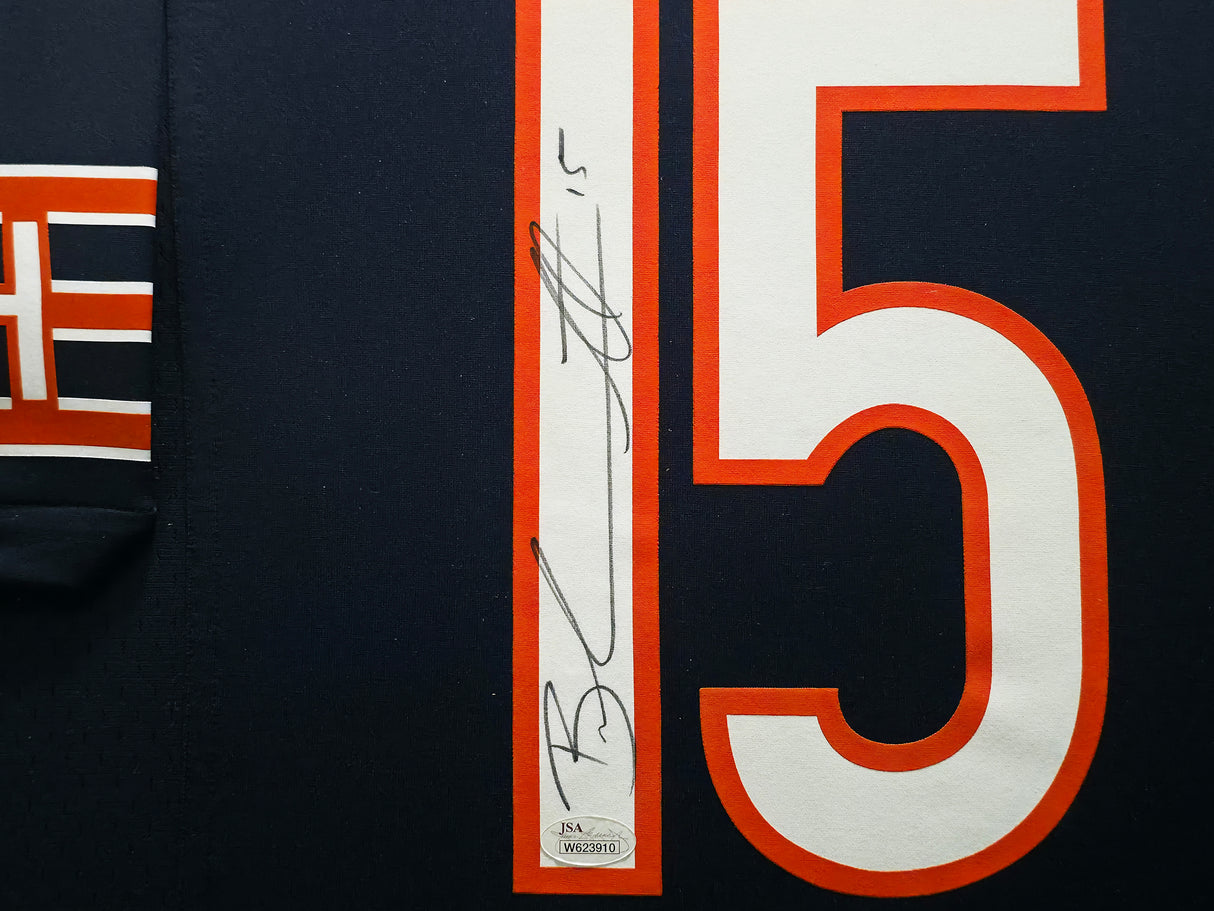 Chicago Bears Brandon Marshall Autographed Framed Blue Jersey Collage JSA #W623910