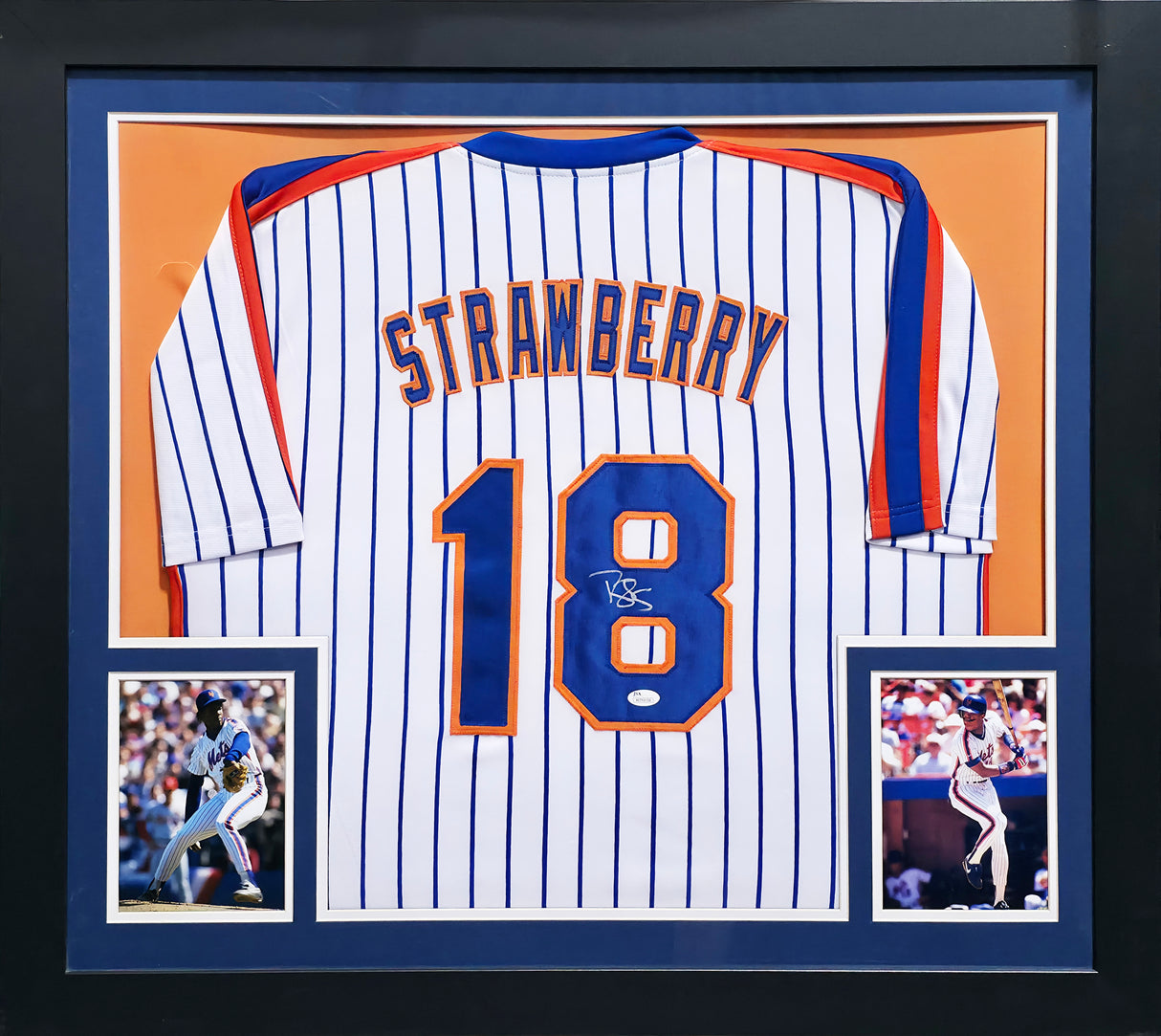 New York Mets Darryl Strawberry Autographed Framed White Jersey Collage JSA #W751058