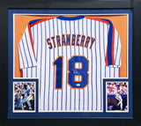 New York Mets Darryl Strawberry Autographed Framed White Jersey Collage JSA #W751058