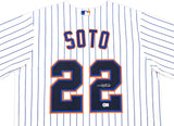New York Mets Juan Soto Autographed White Nike Jersey Size L Beckett BAS QR Stock #242671
