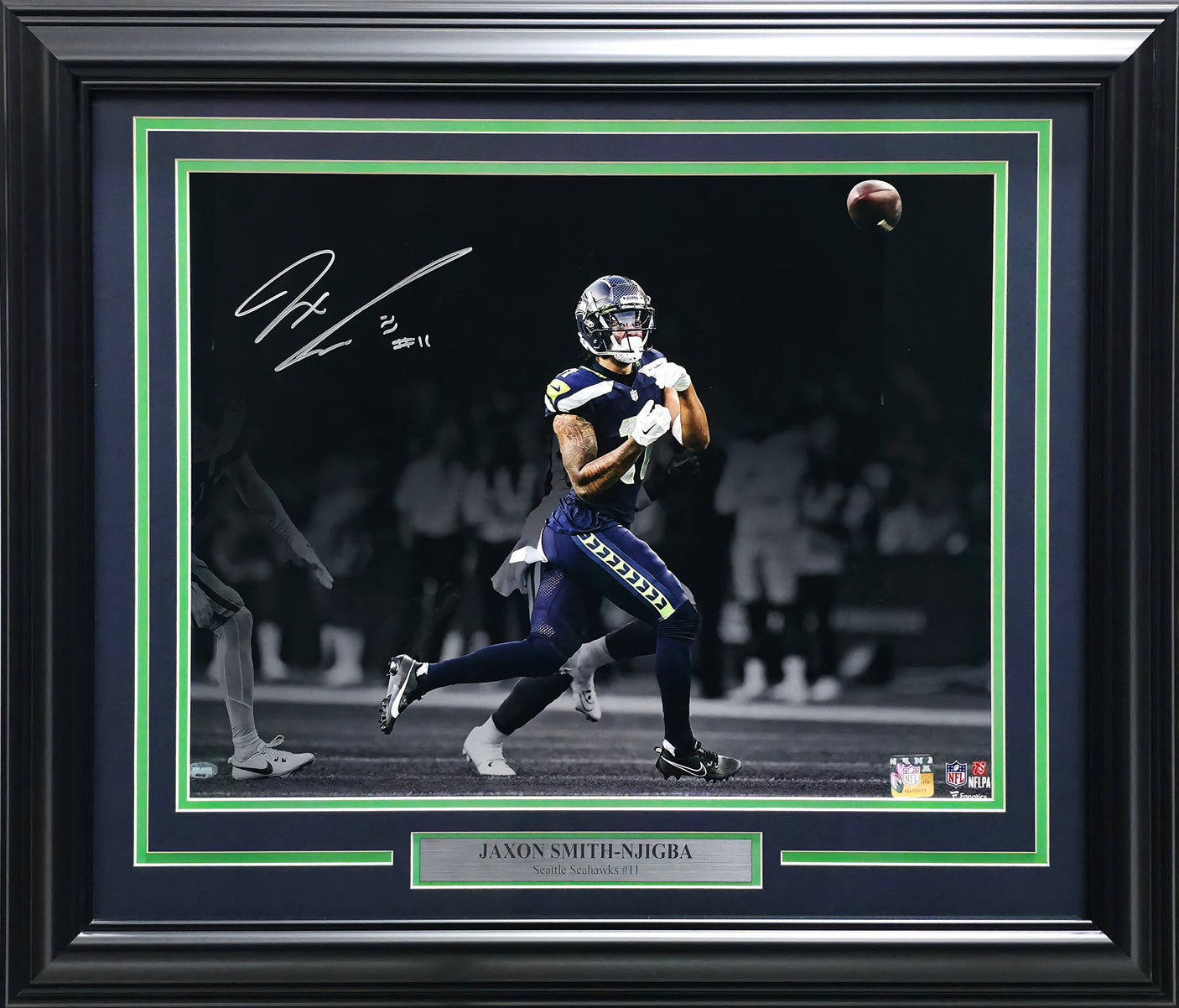 Jaxon Smith-Njigba Autographed Framed 16x20 Photo Seattle Seahawks MCS Holo Stock #242616
