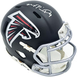 Michael Penix Jr. Autographed Atlanta Falcons Black Speed Mini Helmet Beckett BAS Witness Stock #242576