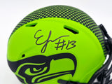 Ernest Jones IV Autographed Seattle Seahawks Rave Green Speed Mini Helmet MCS Holo Stock #242556