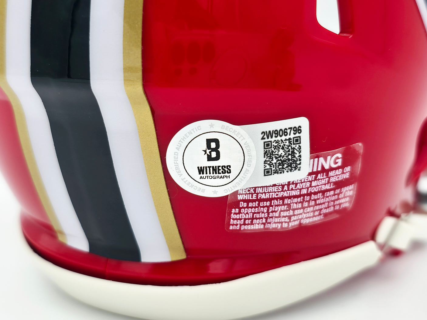 Michael Penix Jr. Autographed Atlanta Falcons 1966-69 Throwback Red Speed Mini Helmet Beckett BAS Witness Stock #242575