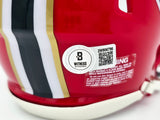 Michael Penix Jr. Autographed Atlanta Falcons 1966-69 Throwback Red Speed Mini Helmet Beckett BAS Witness Stock #242575
