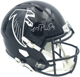 Michael Penix Jr. Autographed Atlanta Falcons 1990-02 Throwback Black Full Size Speed Replica Helmet Beckett BAS Witness Stock #242568