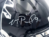 Michael Penix Jr. Autographed Atlanta Falcons 1990-02 Throwback Black Full Size Speed Replica Helmet Beckett BAS Witness Stock #242568