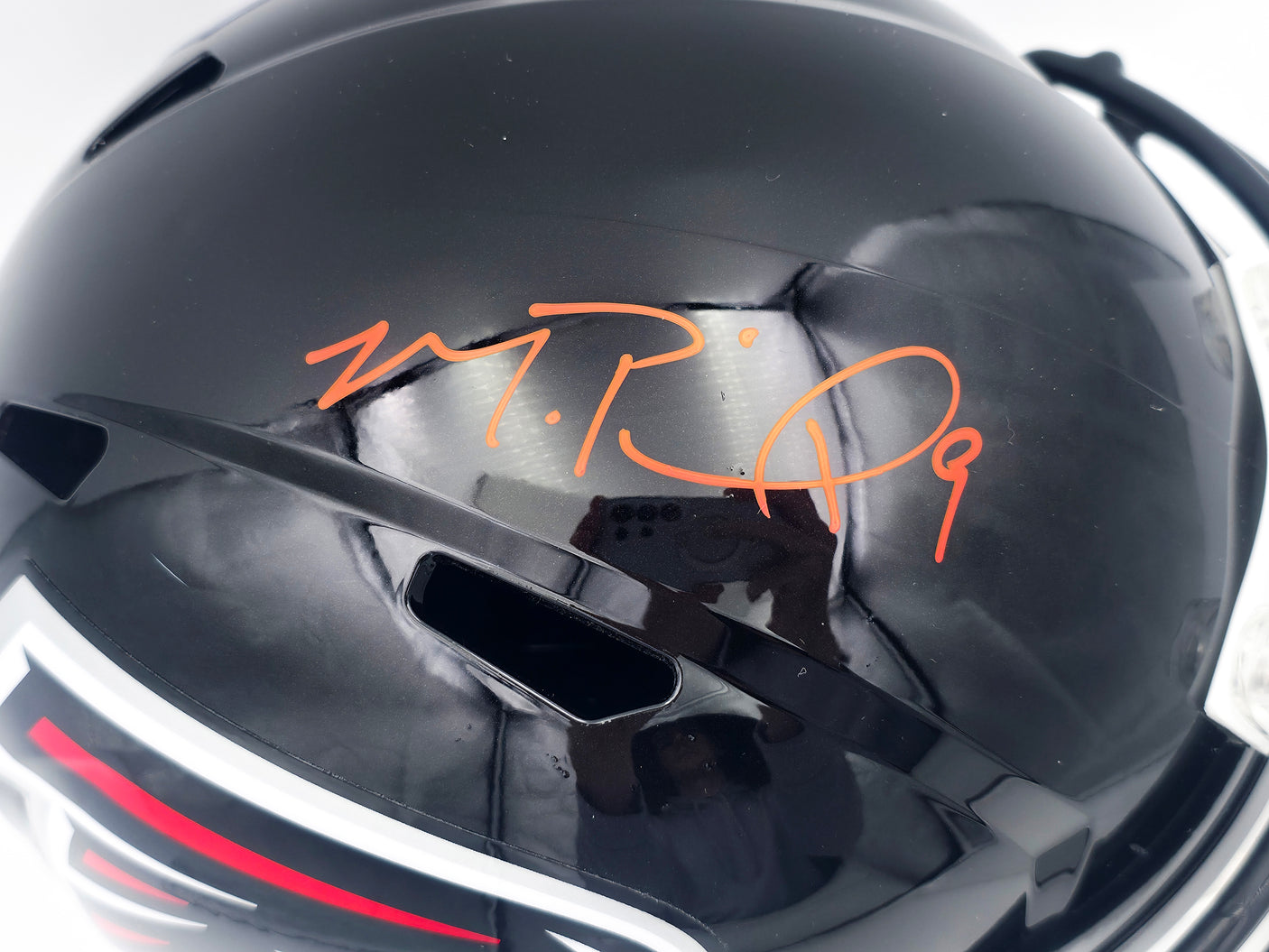 Michael Penix Jr. Autographed Atlanta Falcons Black Full Size Speed Replica Helmet Beckett BAS Witness Stock #242570