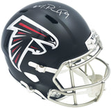 Michael Penix Jr. Autographed Atlanta Falcons 2020 Alternate Black Full Size Speed Replica Helmet Beckett BAS Witness Stock #242567