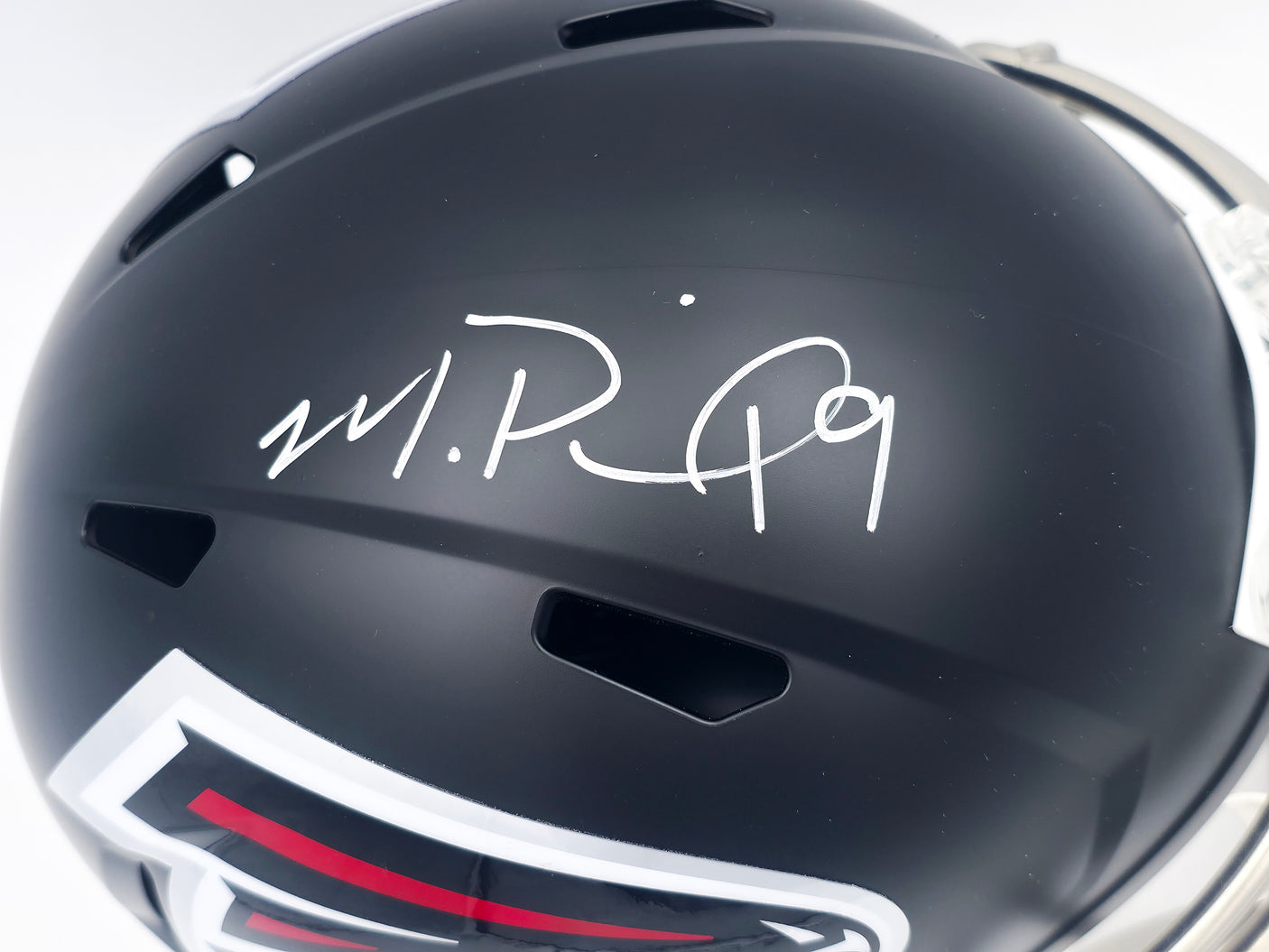 Michael Penix Jr. Autographed Atlanta Falcons 2020 Alternate Black Full Size Speed Replica Helmet Beckett BAS Witness Stock #242567