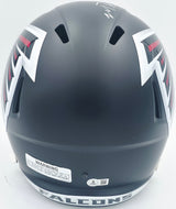 Michael Penix Jr. Autographed Atlanta Falcons 2020 Alternate Black Full Size Speed Replica Helmet Beckett BAS Witness Stock #242567