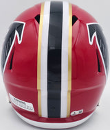 Michael Penix Jr. Autographed Atlanta Falcons 1966-69 Throwback Red Full Size Speed Replica Helmet Beckett BAS Witness Stock #242566