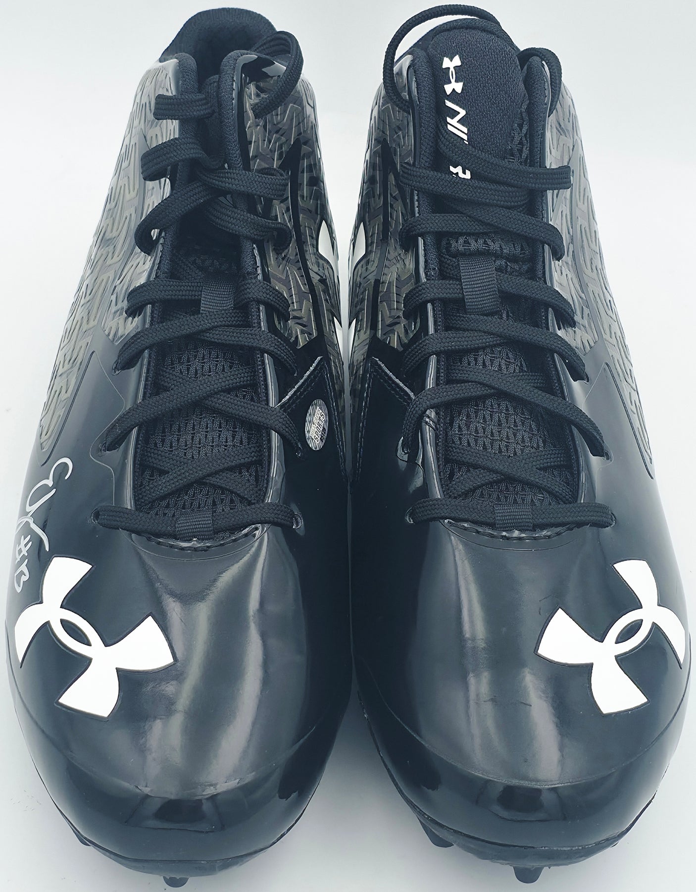 Ernest Jones IV Autographed Pair of Black Under Armour Cleats Seattle Seahawks Size 10 MCS Holo Stock #242564