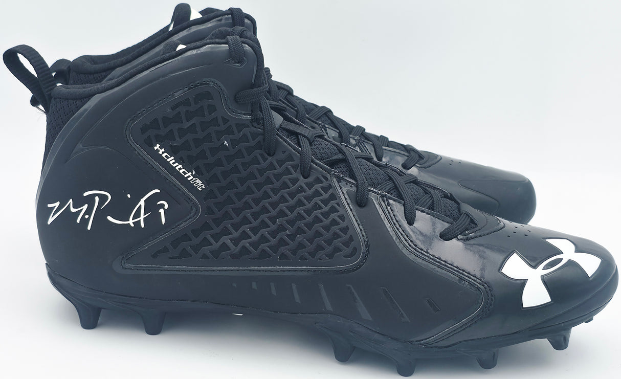 Michael Penix Jr. Autographed Pair of Black Under Armour Team Fierce MC Cleats Atlanta Falcons Size 12 Beckett BAS Witness Stock #242578