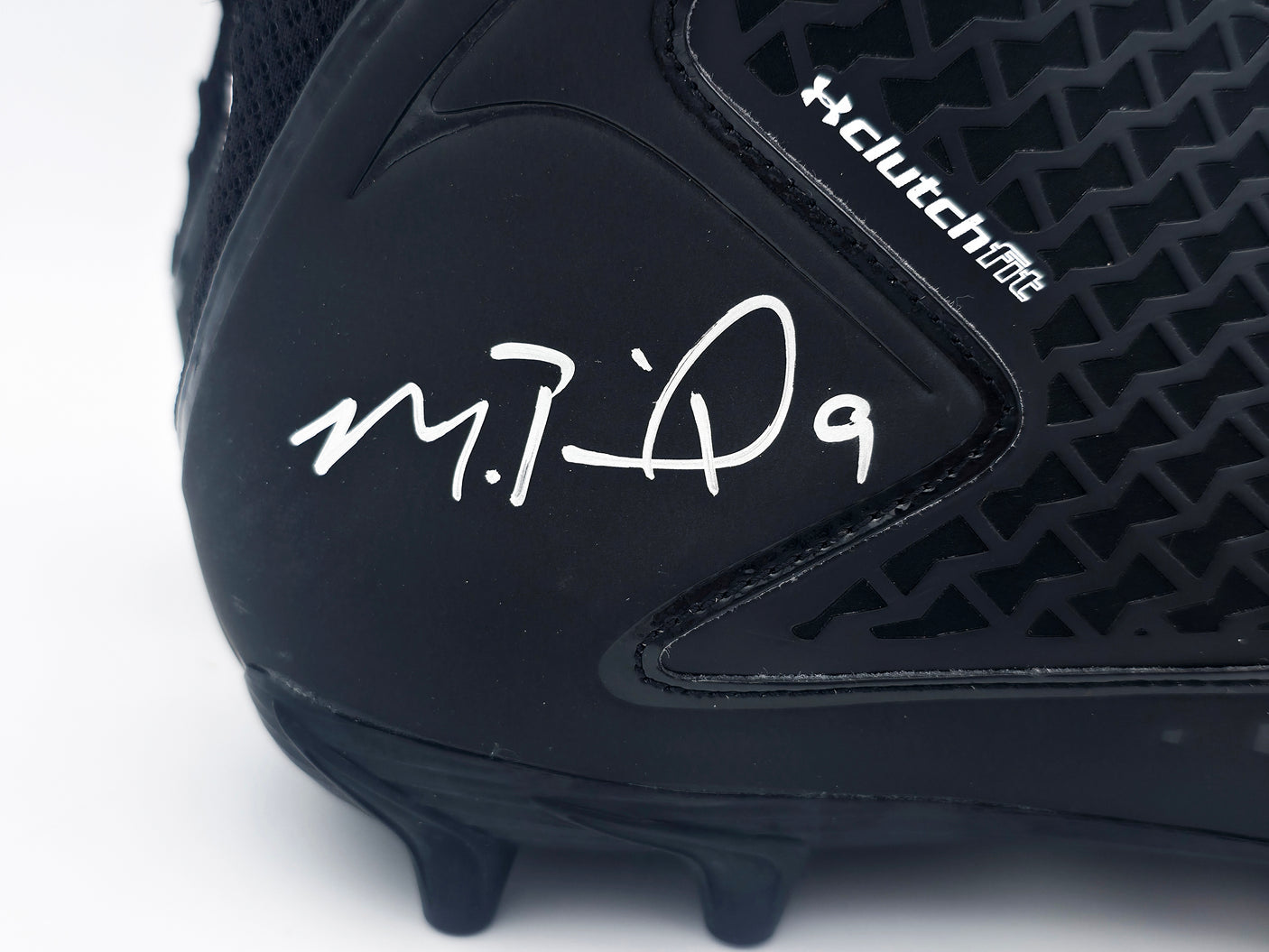 Michael Penix Jr. Autographed Pair of Black Under Armour Team Fierce MC Cleats Atlanta Falcons Size 13.5 Beckett BAS Witness Stock #242580