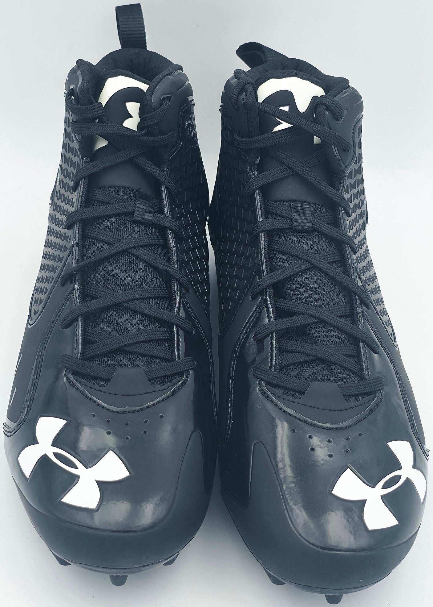 Michael Penix Jr. Autographed Pair of Black Under Armour Team Fierce MC Cleats Atlanta Falcons Size 13.5 Beckett BAS Witness Stock #242580
