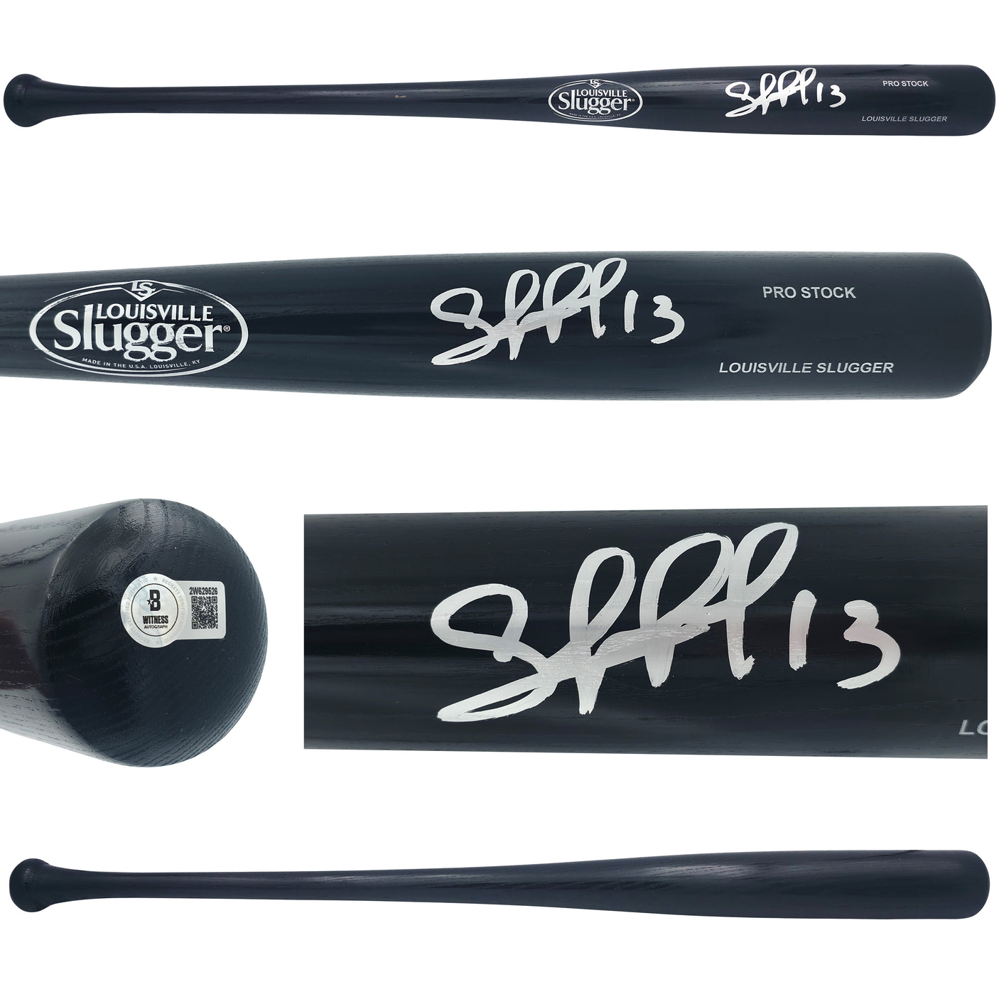 Salvador Perez Autographed Black Louisville Slugger Pro Stock Baseball Bat Kansas City Royals Beckett BAS Witness Stock #241628
