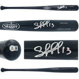 Salvador Perez Autographed Black Louisville Slugger Pro Stock Baseball Bat Kansas City Royals Beckett BAS Witness Stock #241628