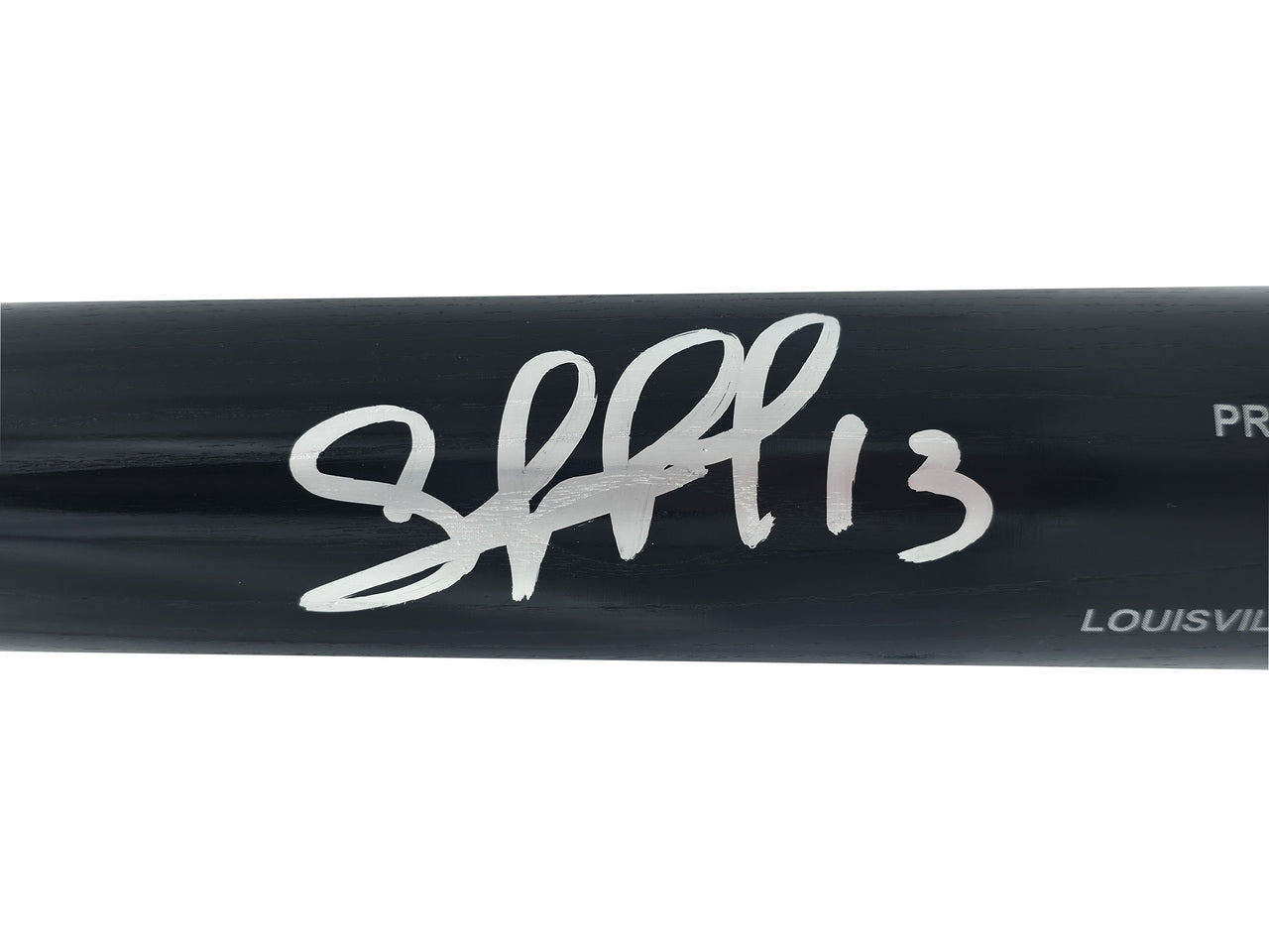 Salvador Perez Autographed Black Louisville Slugger Pro Stock Baseball Bat Kansas City Royals Beckett BAS Witness Stock #241628
