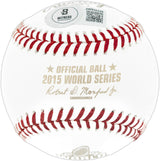 Salvador Perez Autographed Official 2015 World Series Logo Baseball Kansas City Royals Beckett BAS Witness Stock #241643