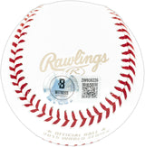 Salvador Perez Autographed Official 2015 World Series Logo Baseball Kansas City Royals Beckett BAS Witness Stock #241643