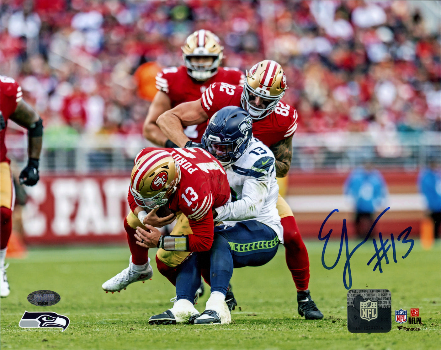 Ernest Jones IV Autographed 8x10 Photo Seattle Seahawks MCS Holo Stock #242562