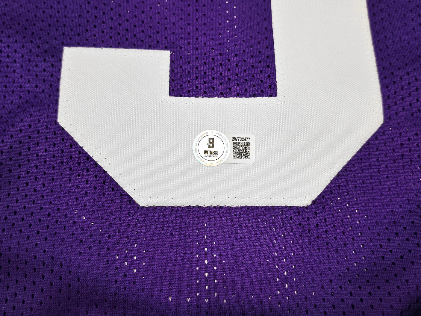 LSU Tigers Odell Beckham Jr. Autographed Purple Jersey Beckett BAS Witness Stock #243262