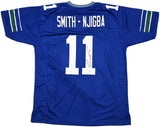 Seattle Seahawks Jaxon Smith-Njigba Autographed Throwback Blue Jersey Beckett BAS QR Stock #243019