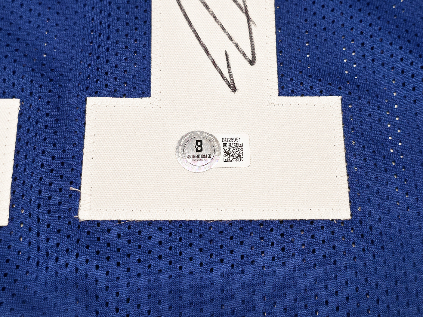 Seattle Seahawks Jaxon Smith-Njigba Autographed Throwback Blue Jersey Beckett BAS QR Stock #243019