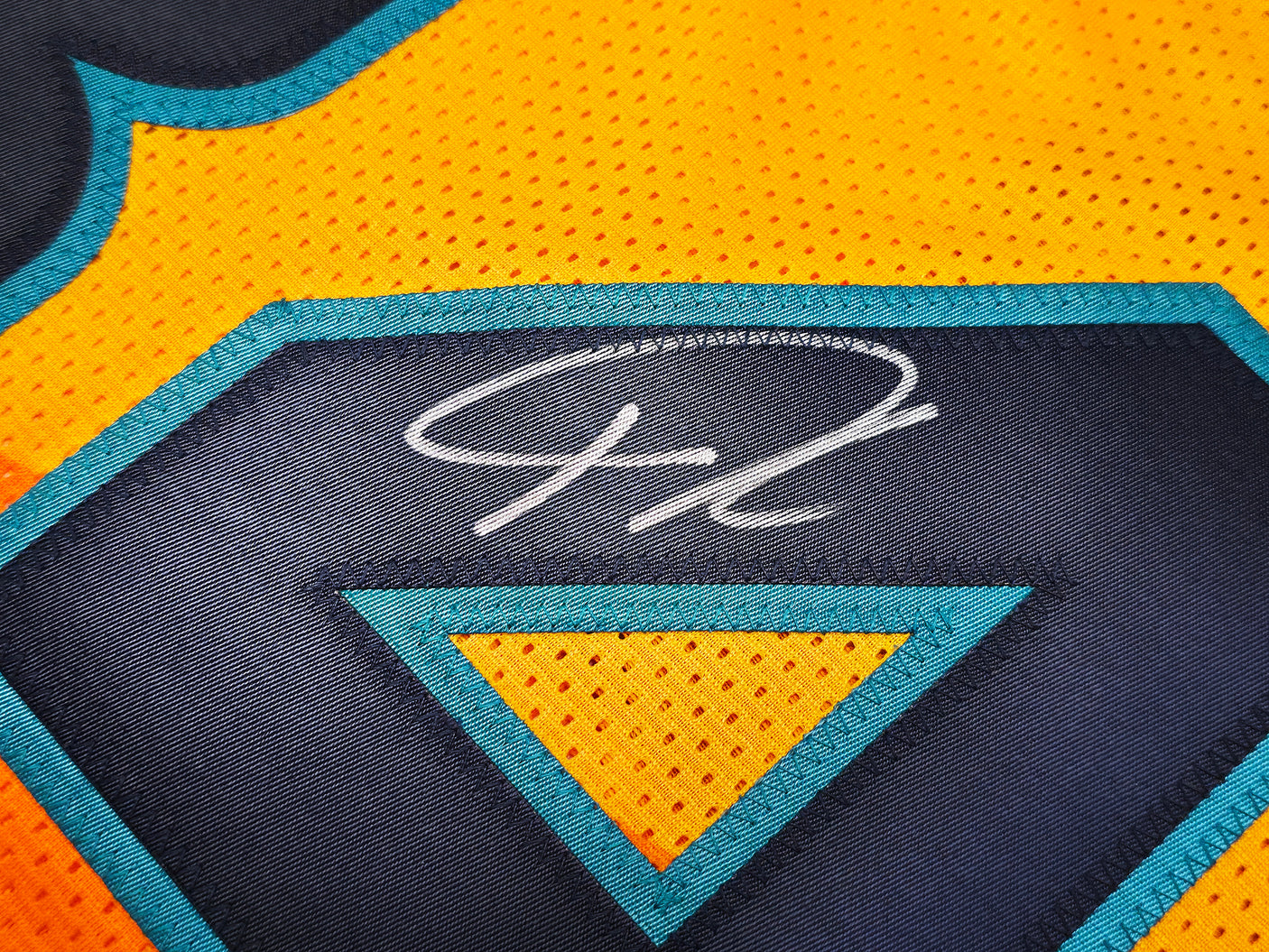 Team Greece Giannis Antetokounmpo Autographed Yellow Jersey JSA Stock #243021