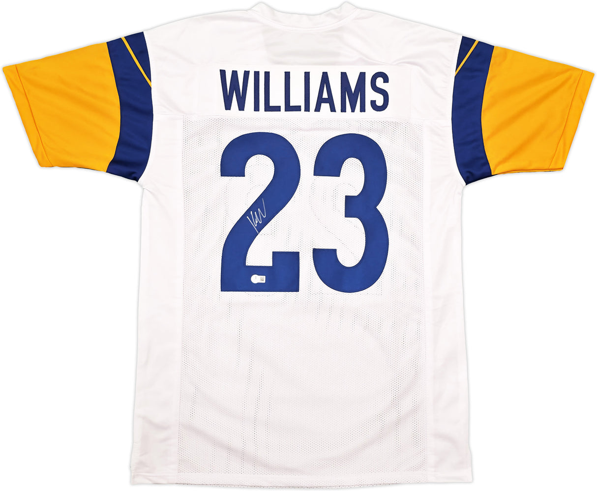 Los Angeles Rams Kyren Williams Autographed White Jersey Beckett BAS QR Stock #243020