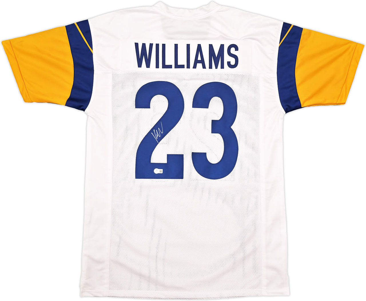 Los Angeles Rams Kyren Williams Autographed White Jersey Beckett BAS QR Stock #243020