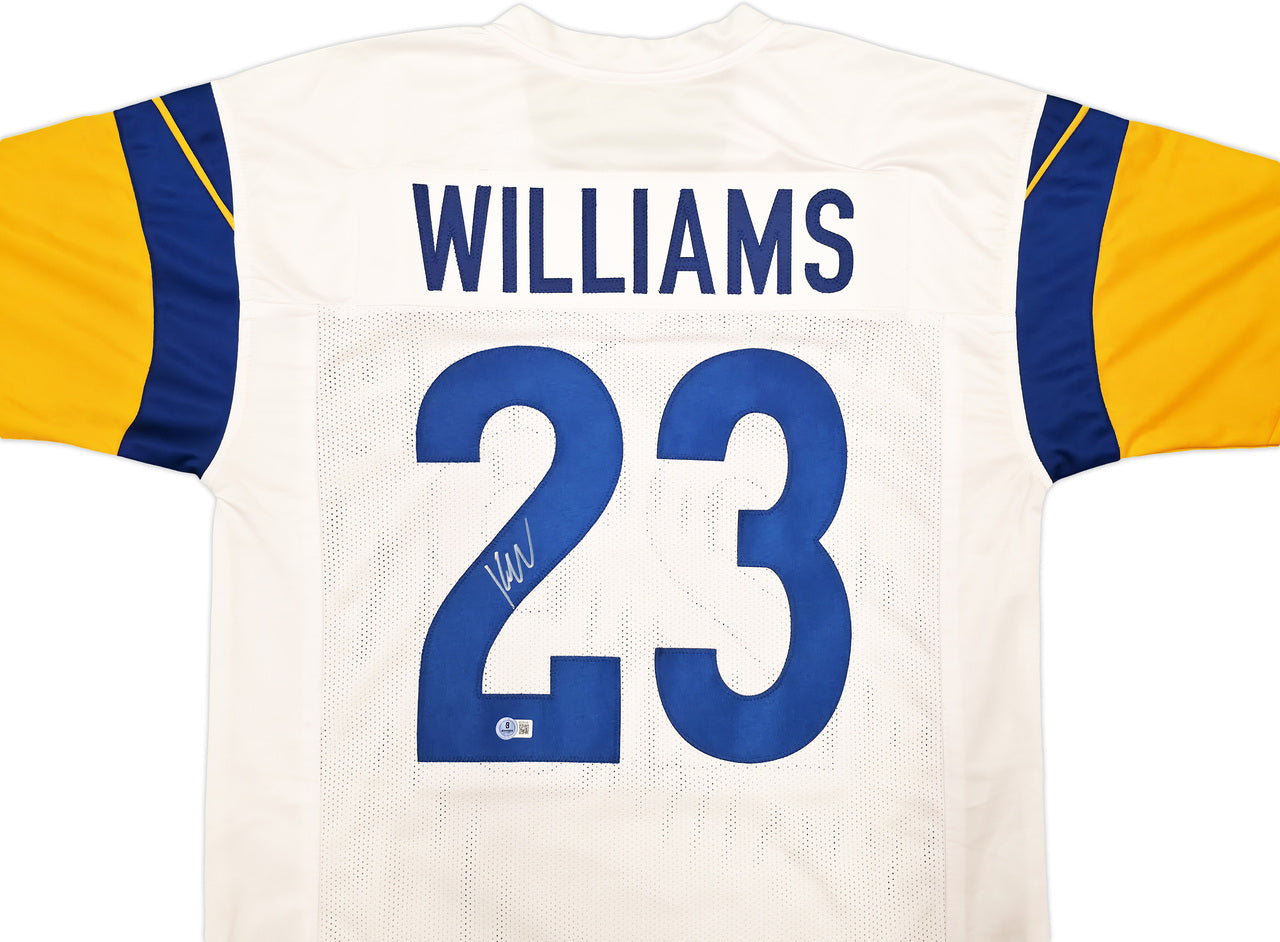 Los Angeles Rams Kyren Williams Autographed White Jersey Beckett BAS QR Stock #243020