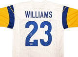 Los Angeles Rams Kyren Williams Autographed White Jersey Beckett BAS QR Stock #243020