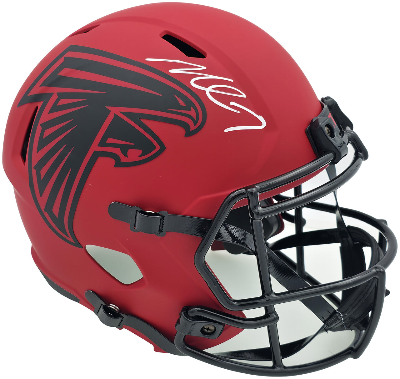 Michael Vick Autographed Atlanta Falcons Rave Red Full Size Speed Replica Helmet Beckett BAS Witness Stock #243611