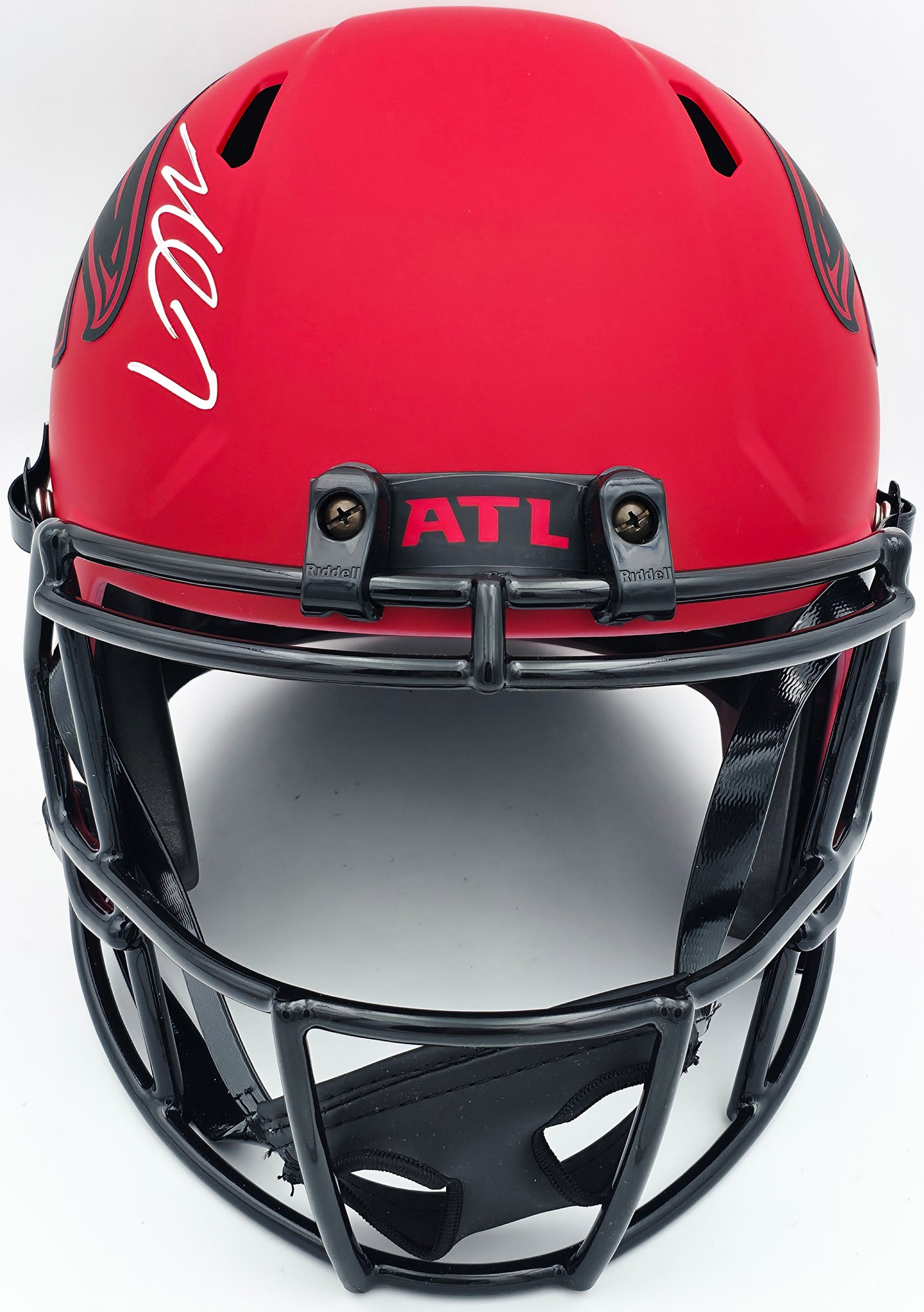 Michael Vick Autographed Atlanta Falcons Rave Red Full Size Speed Replica Helmet Beckett BAS Witness Stock #243611