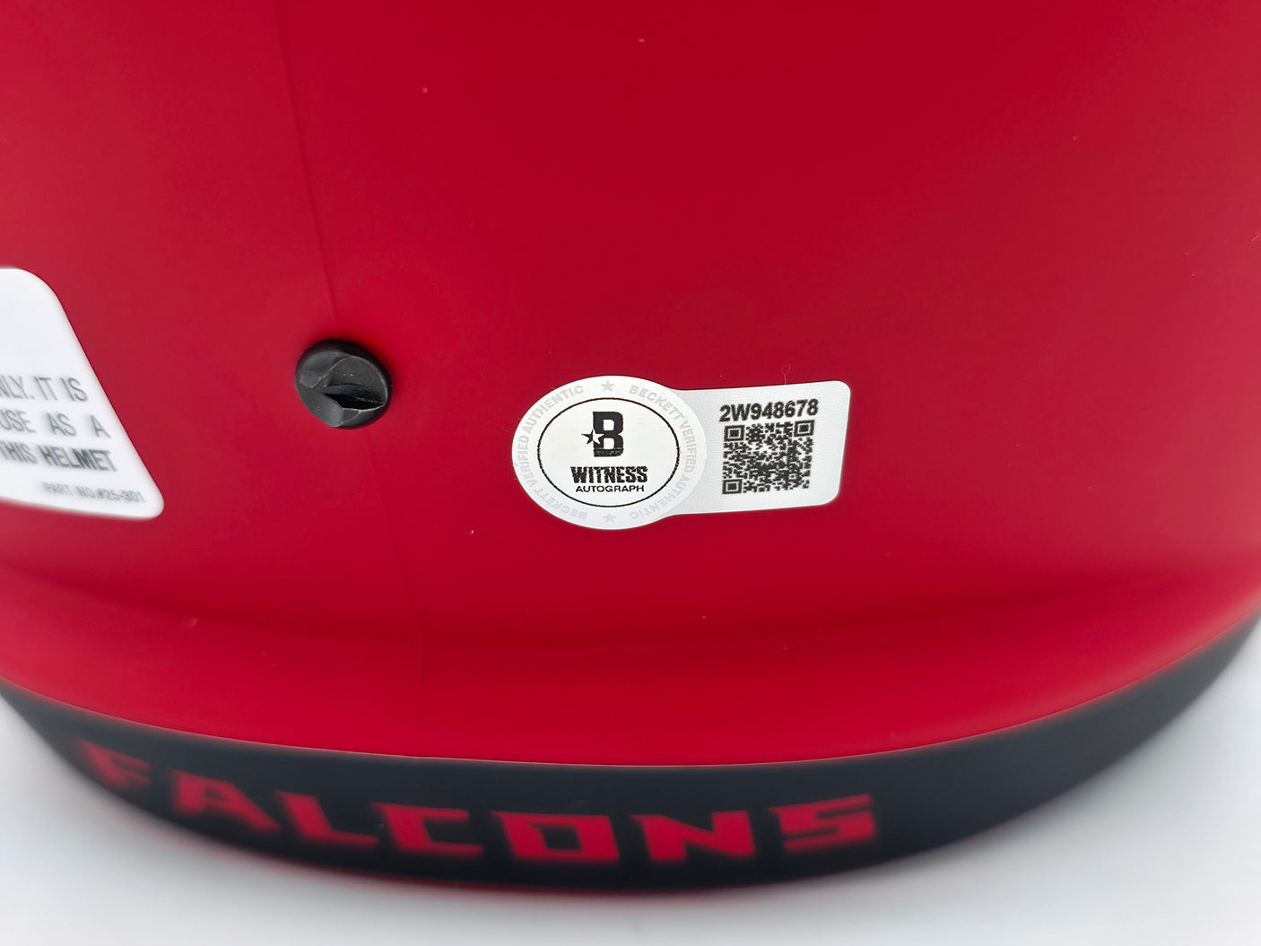 Michael Vick Autographed Atlanta Falcons Rave Red Full Size Speed Replica Helmet Beckett BAS Witness Stock #243611