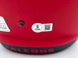 Michael Vick Autographed Atlanta Falcons Rave Red Full Size Speed Replica Helmet Beckett BAS Witness Stock #243611