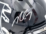 Michael Vick Autographed Atlanta Falcons 1990-02 Throwback Black Full Size Speed Replica Helmet (Residue) Beckett BAS Witness Stock #243609